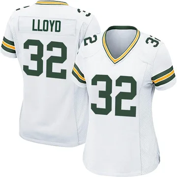 Women's Nike Green Bay Packers MarShawn Lloyd White Jersey - Game