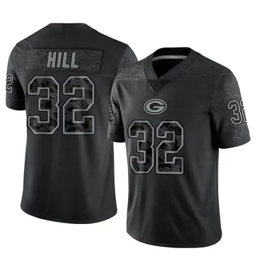 Youth Nike Green Bay Packers Kylin Hill Black Reflective Jersey - Limited